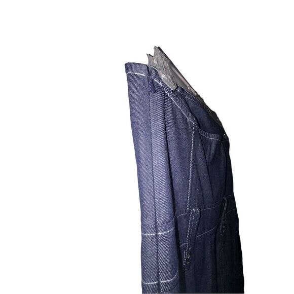 Express Strapless Denim Bodycon Midi Dress Blue Size 1/2 Women's Fashion - Picture 5 of 6